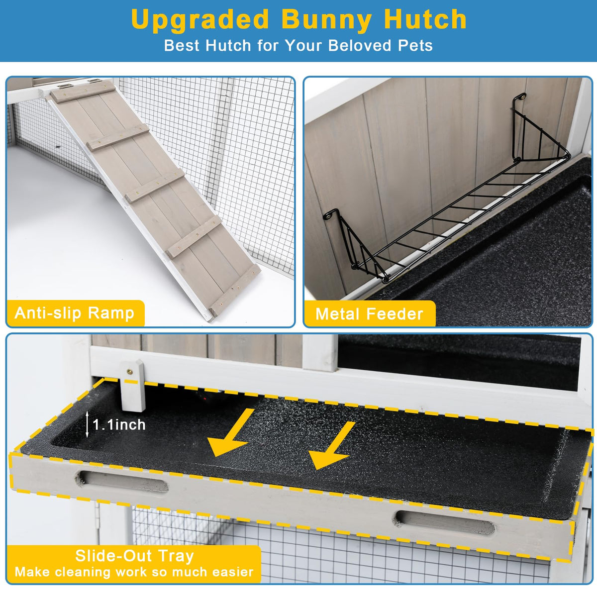 48" L 2-Story Rabbit Hutch with Ramp N60923