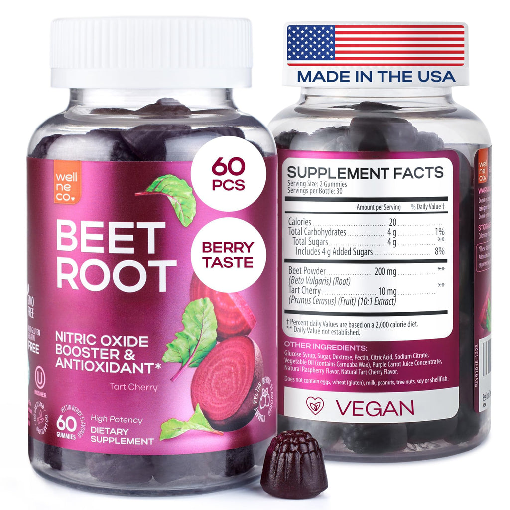 Beet Root Gummies with Tart Cherry, 60 Pcs F778634