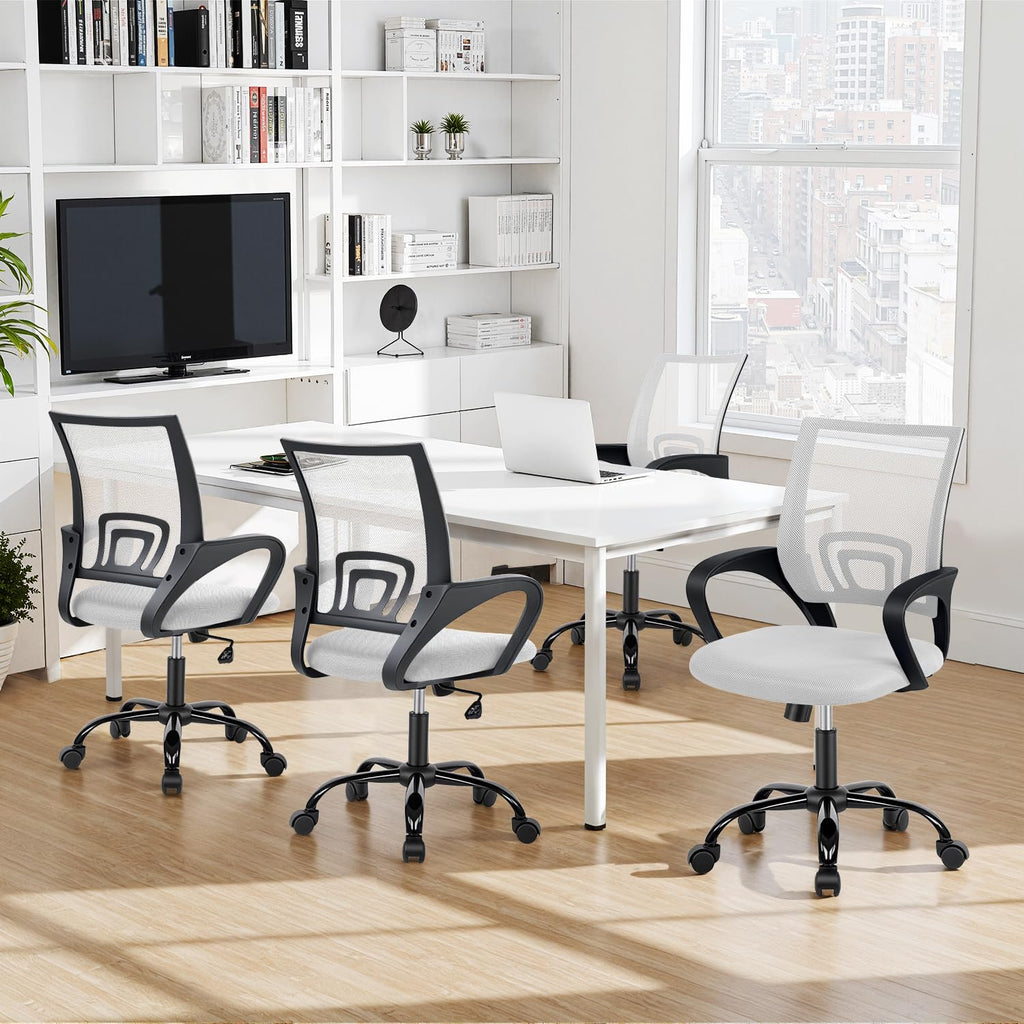 Ergonomic White Mesh Office Chair W7338
