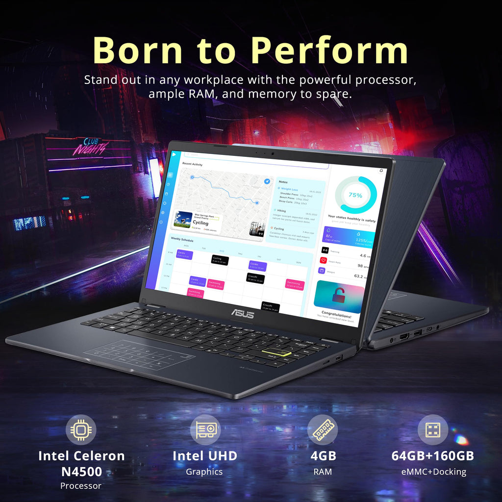 14" FHD Laptop, Intel Celeron N4500, 4GB RAM, 224GB Storage, Quiet Blue K700492