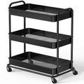 26" 3-Tier Metal Utility Cart, Black G9878