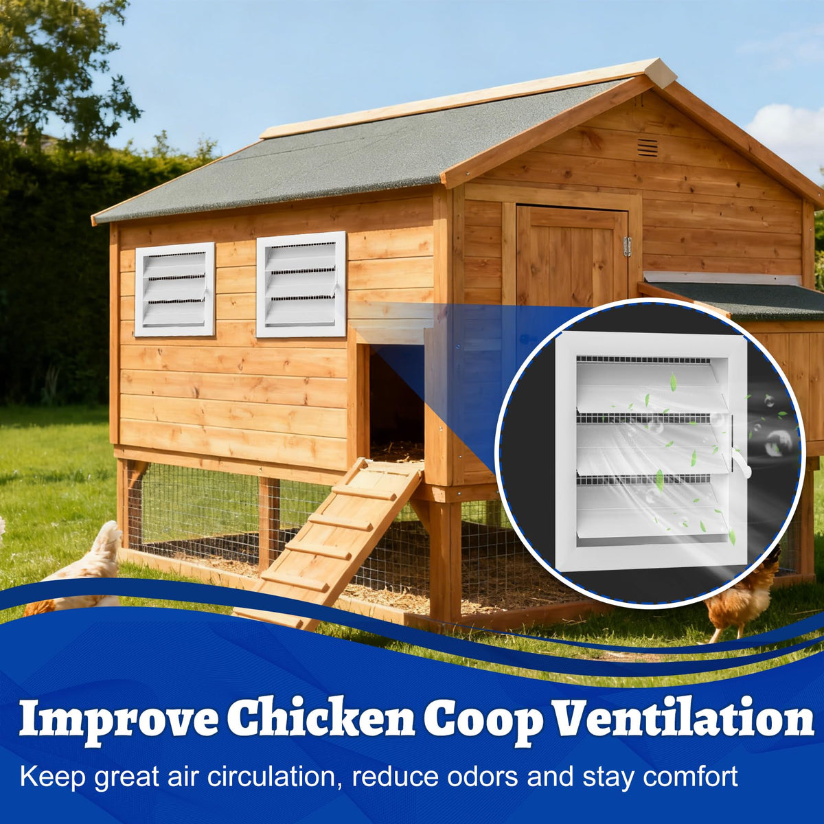 Adjustable Aluminum Alloy Gable Vent with Mesh Screen K531585