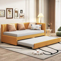 Twin Size Linen Upholstered Daybed with Trundle P871526