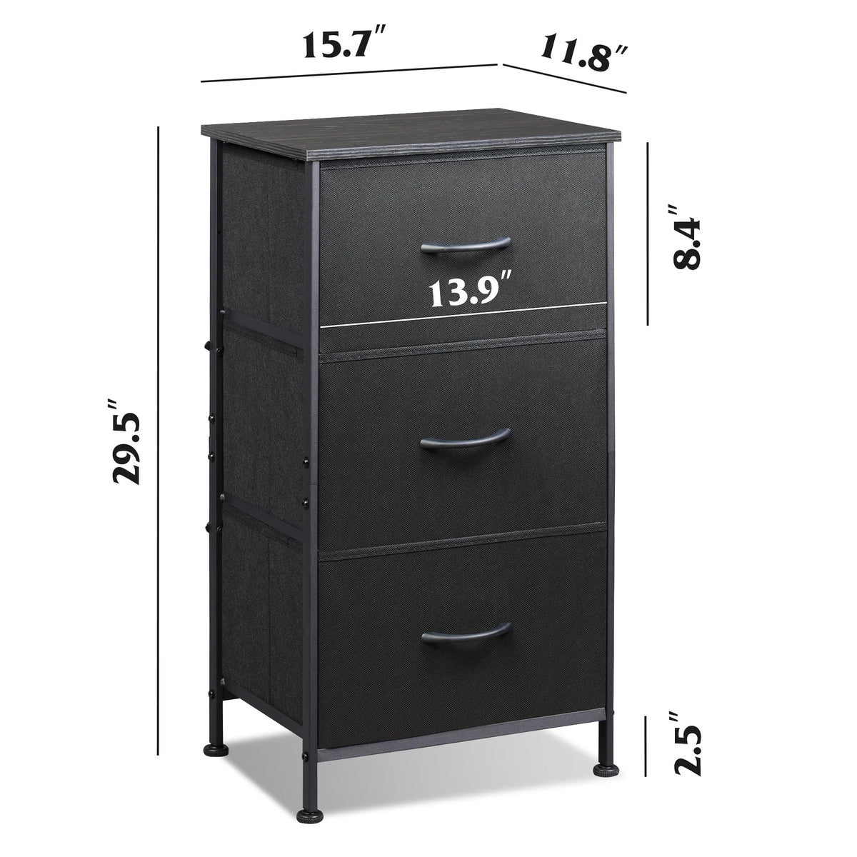 Charcoal Black 3 7 9 Drawer Dresser Set E577351