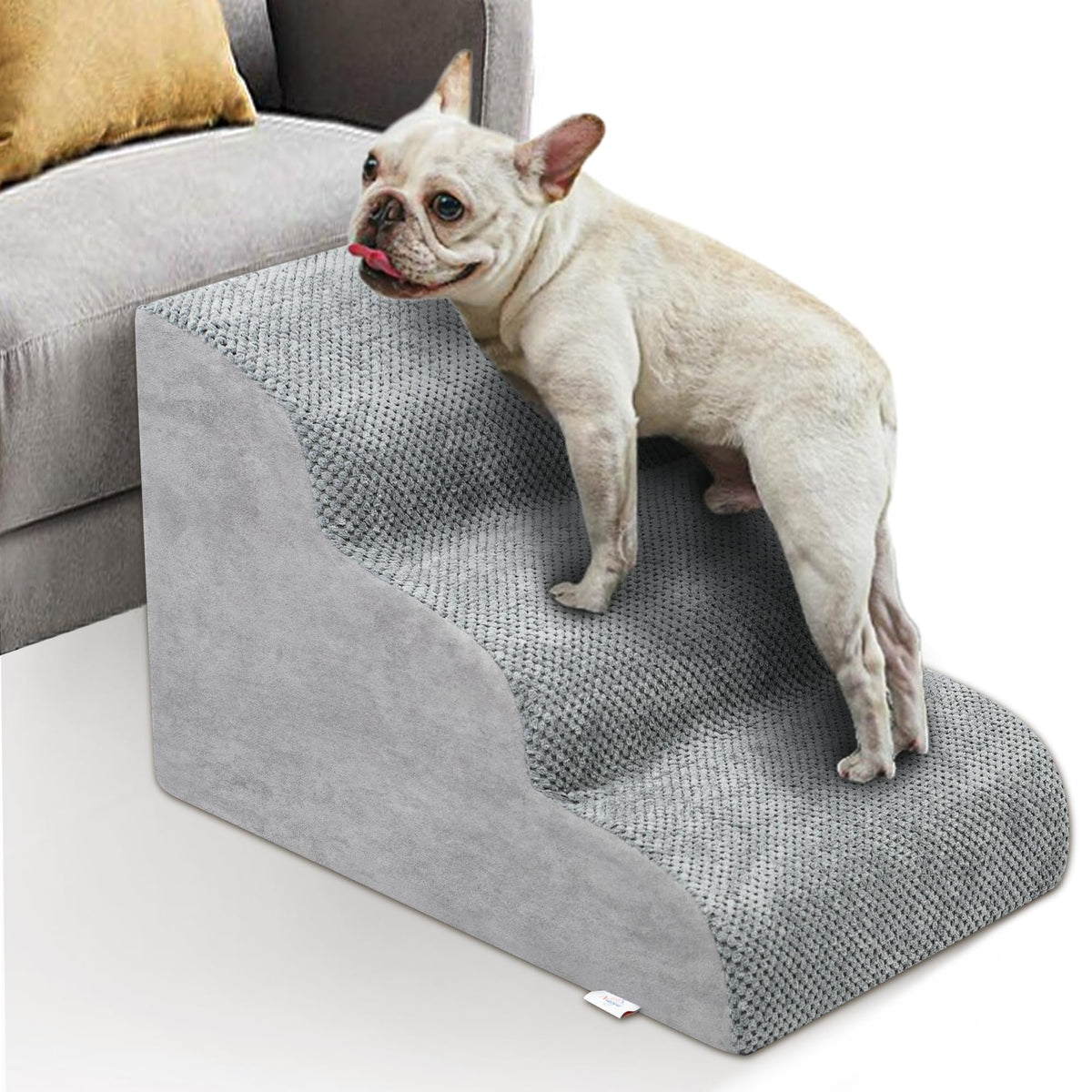 High Density Foam Dog Stairs 3 Steps Grey C984898