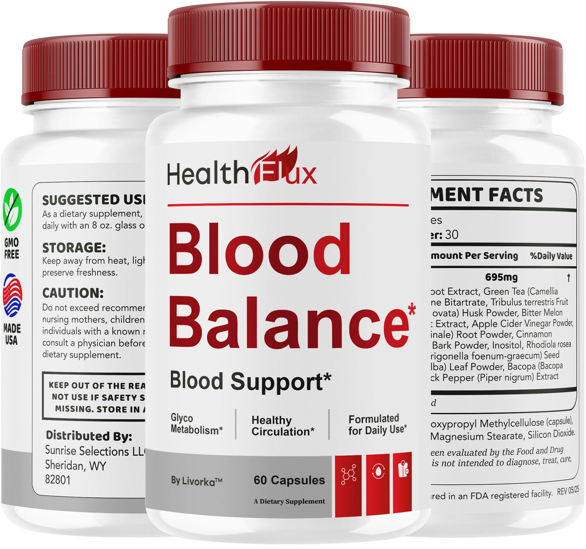 Health Flux Support Supplement Capsules 180 Capsules R2021