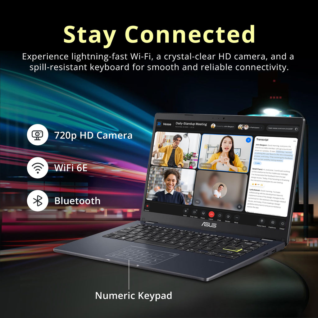 14" FHD Laptop, Intel Celeron N4500, 4GB RAM, 224GB Storage, Quiet Blue K700492