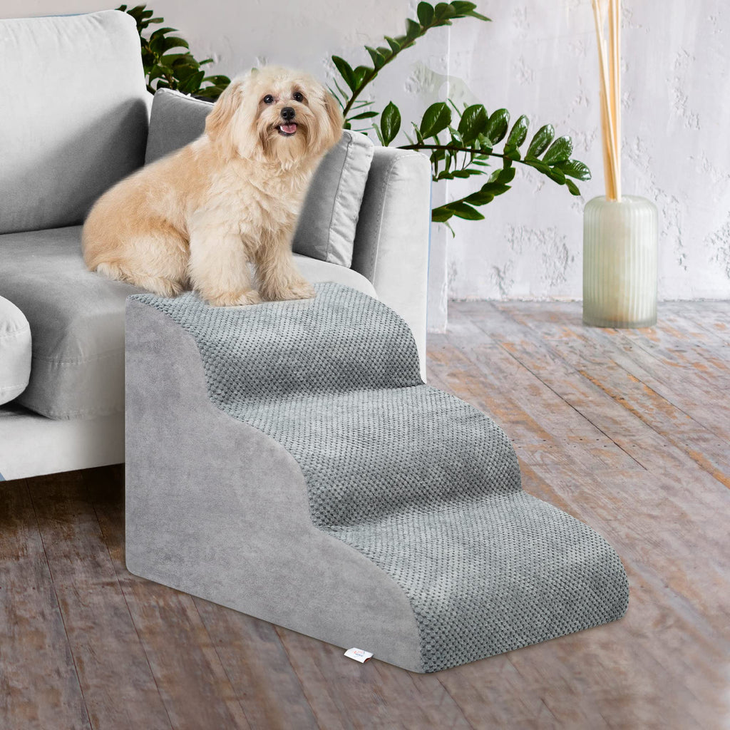 High Density Foam Dog Stairs 3 Steps Grey C984898