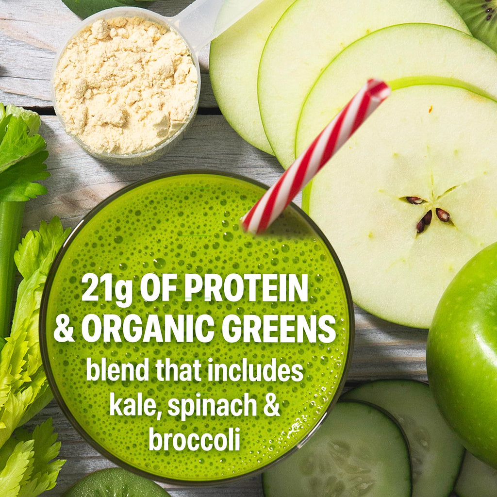 Organic Vegan Protein Powder + Greens Vanilla Bean 21g Plant Based Gluten Free Dairy Free 1.94lb Z71129