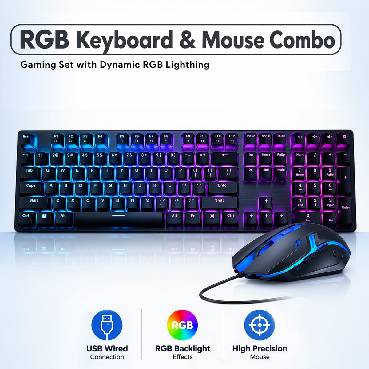 RGB Desktop PC Intel Core i5-8500 16GB DDR4 RAM 256GB SSD 500GB HDD GeForce GT 1030 C5059