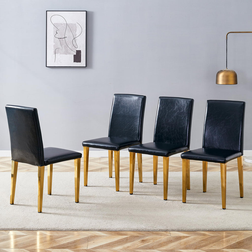 Black Gold Upholstered Dining Chairs Set of 4 I4020