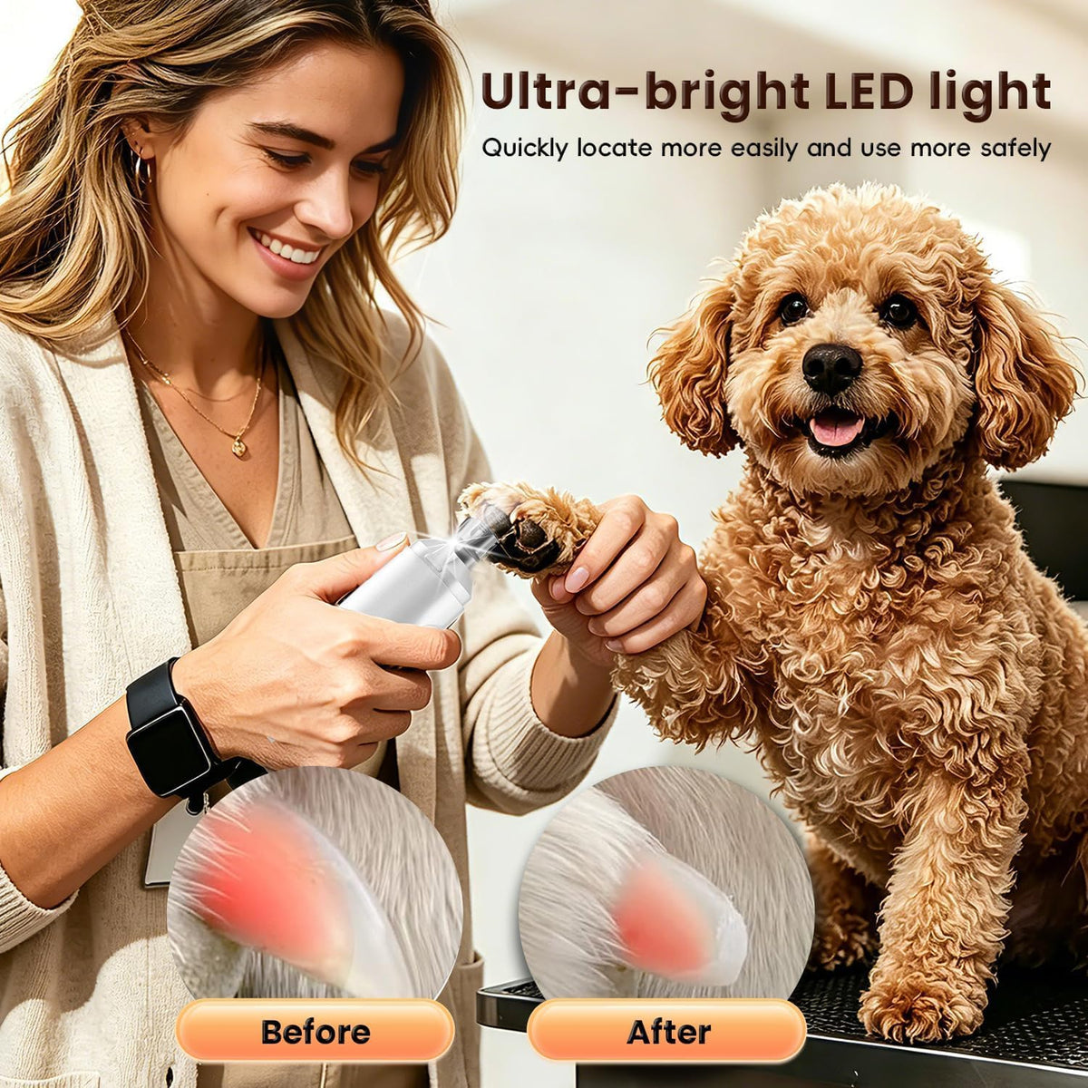 6-Speed Dog Nail Grinder with LED Light O369