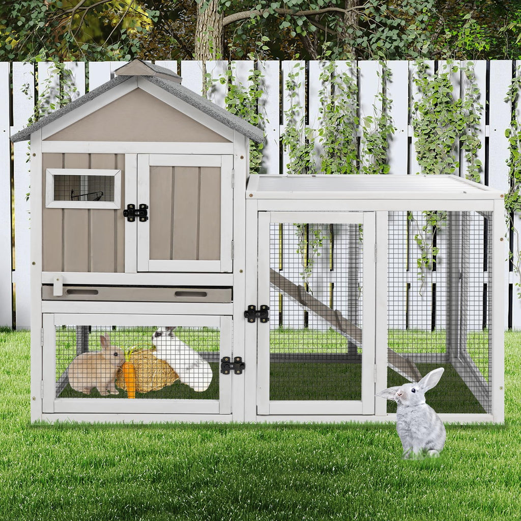 48" L 2-Story Rabbit Hutch with Ramp N60923