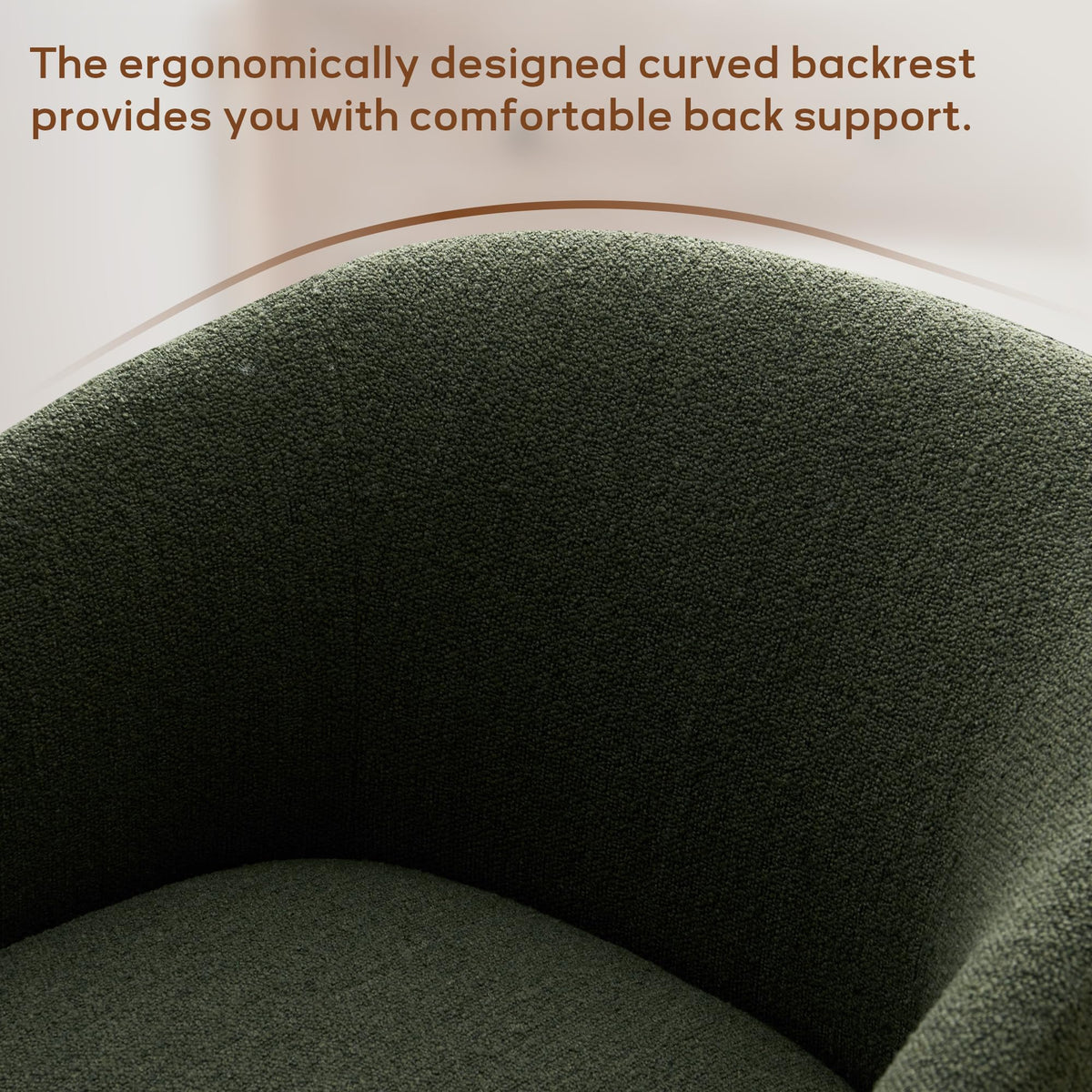 Boucle Swivel Accent Chairs Set of 2 Green T32566