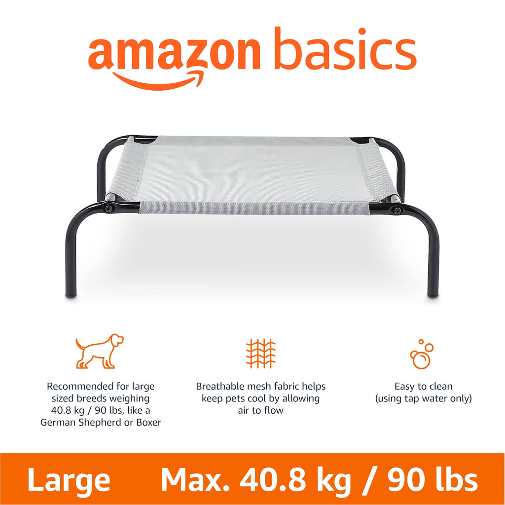 Elevated Dog Bed with Metal Frame, Grey M847031