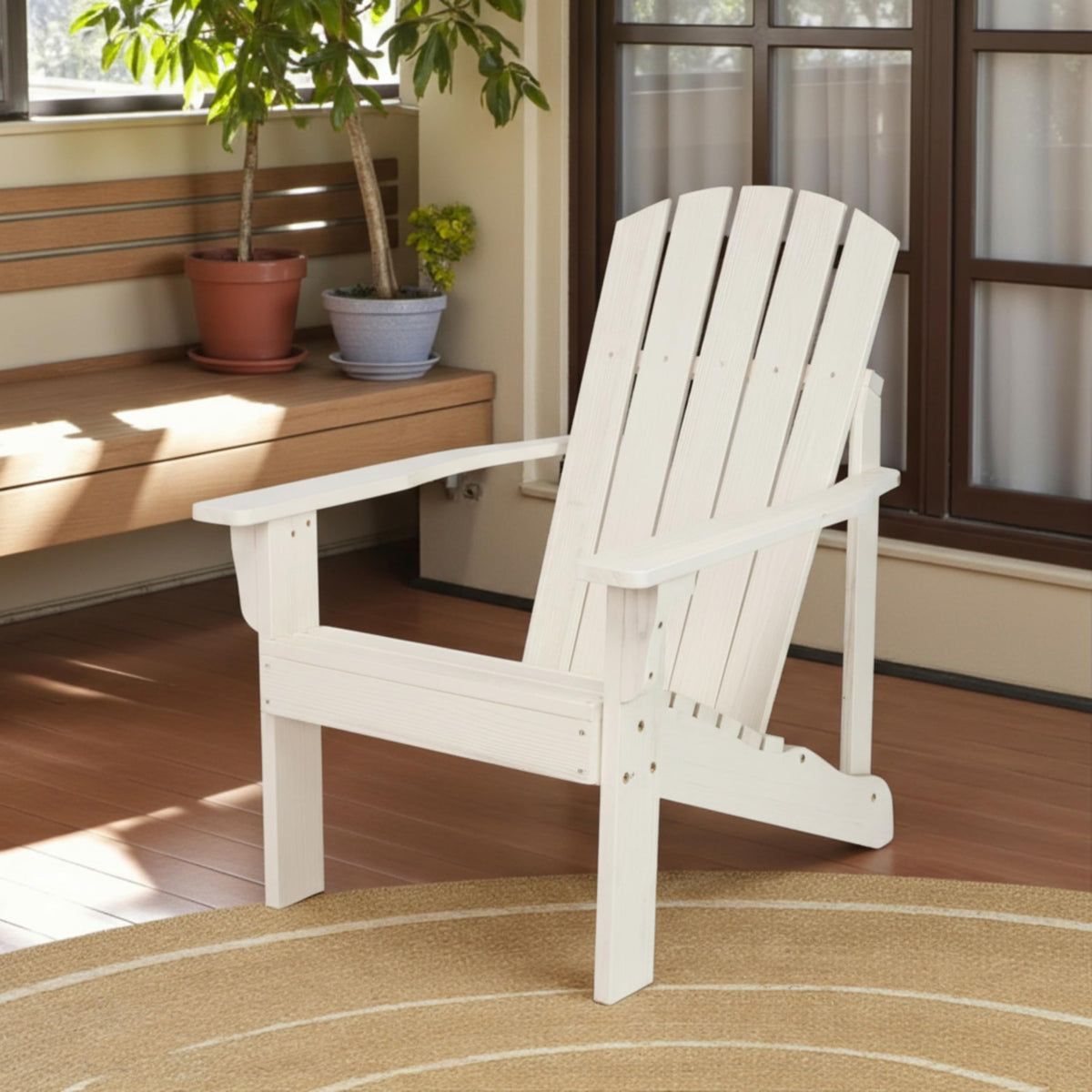 Eggshell White Wooden Adirondack Chair R462