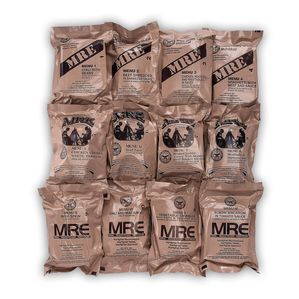 US Military MRE Case Menus 1-12 F4293