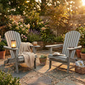 Wood Folding Adirondack Chair Set of 2 Solid Cedar L4082