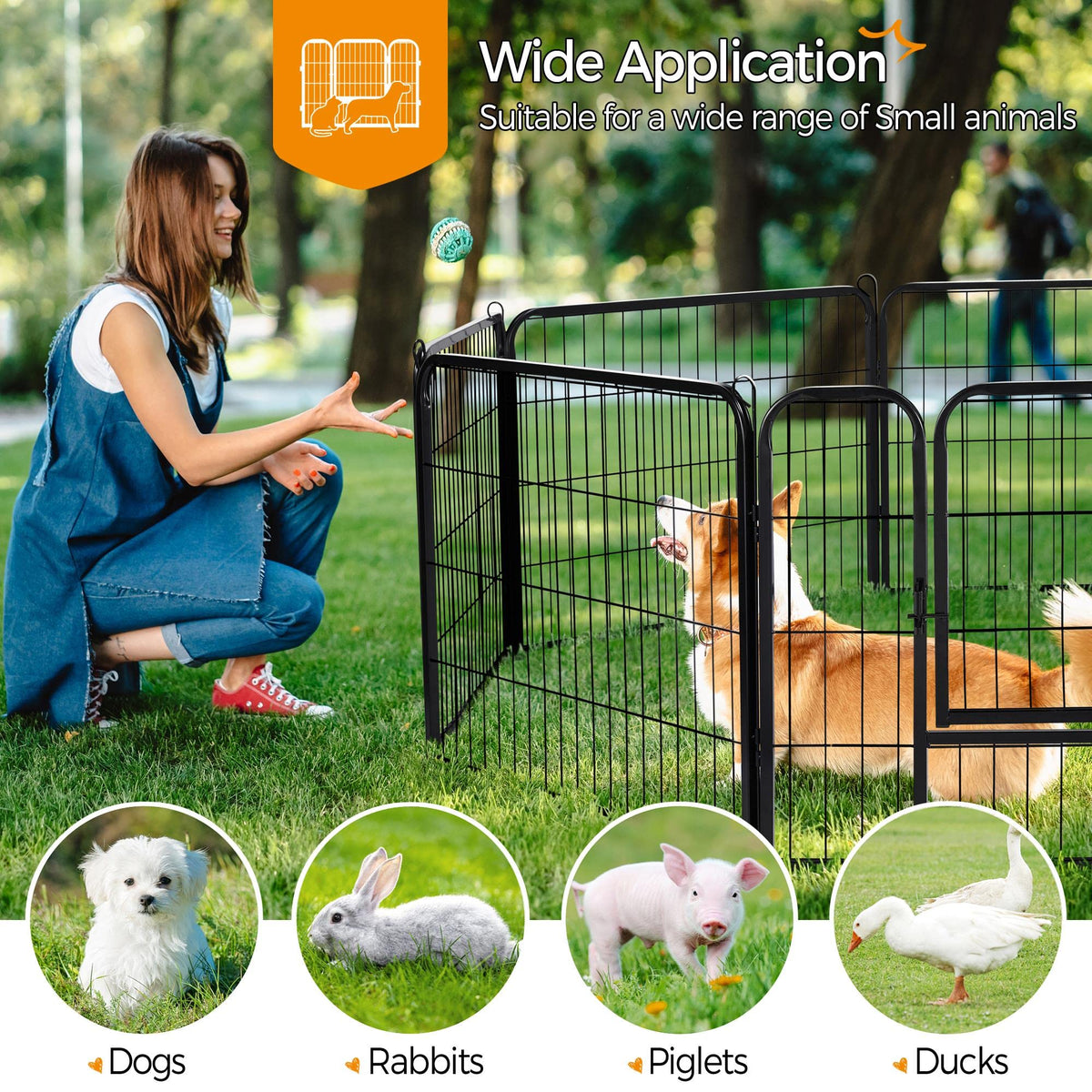 24" H 16-Panel Extra Wide Dog Playpen with Door J57203