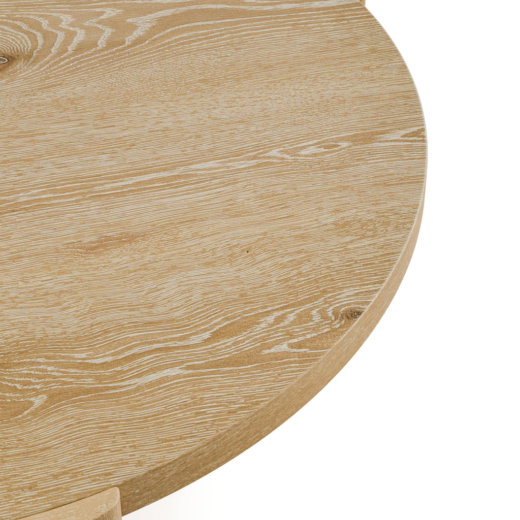 42” Round Oak Finish Wood Coffee Table X722964