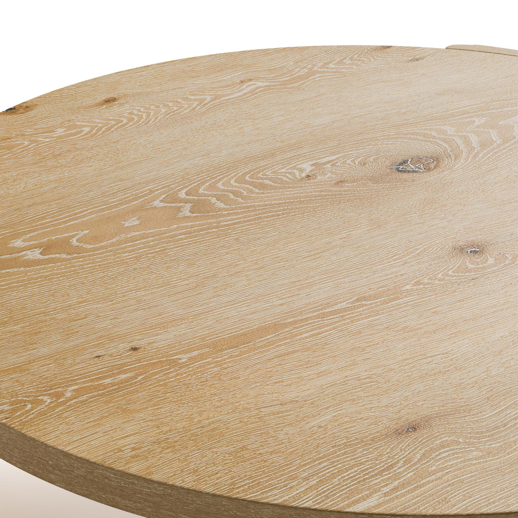 42” Round Oak Finish Wood Coffee Table X722964