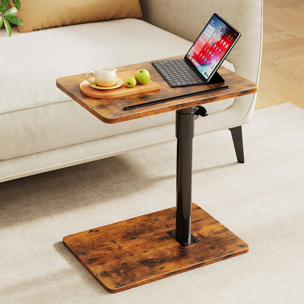 Height Adjustable Swivel C Shaped Side Table Set of 2 P7090